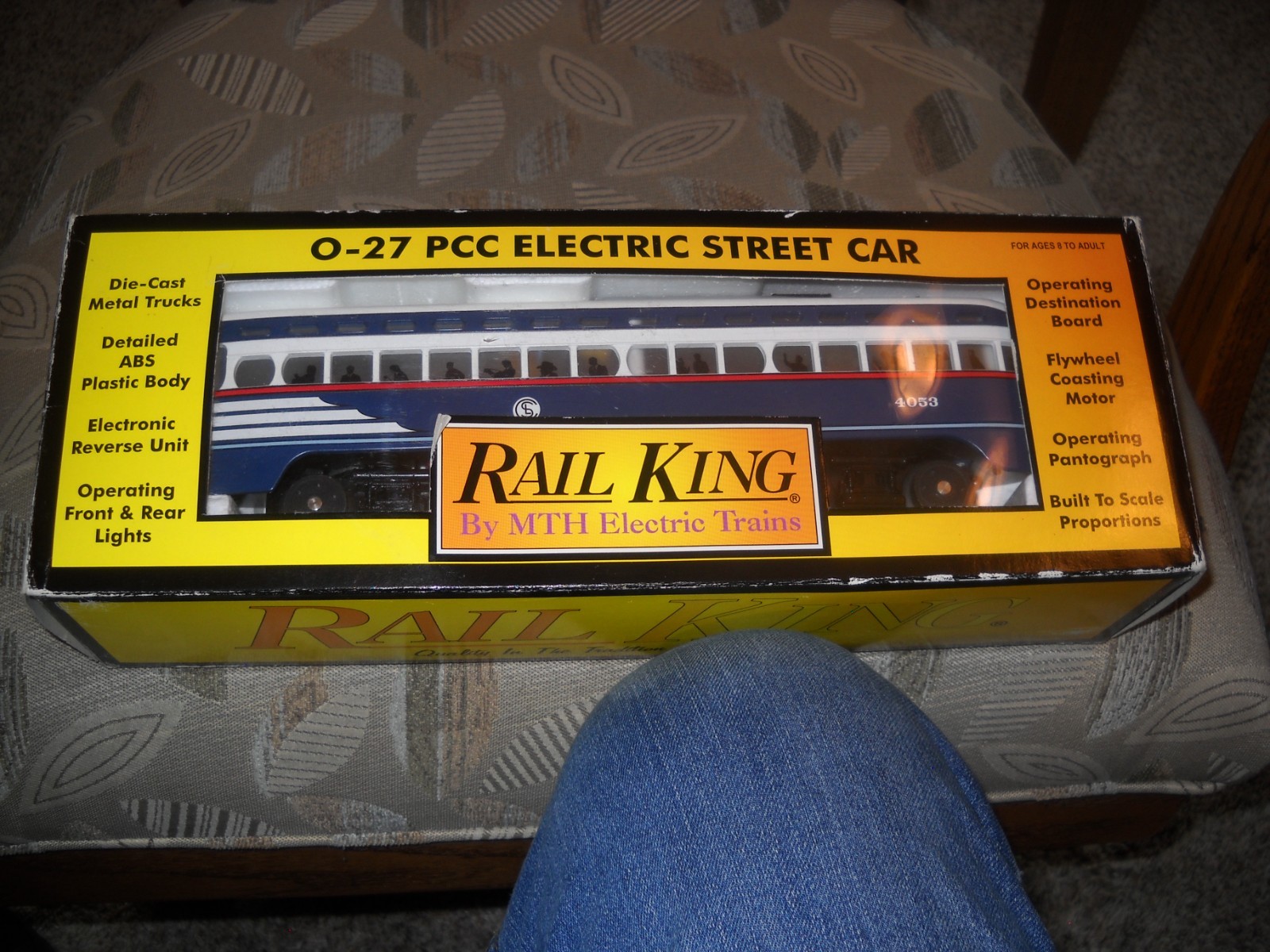 😎RAIL KING by M.T.H 30-2521-1 CHICAGO PCC ELETRIC STREETCAR PS 2.0 #4053😎NICE