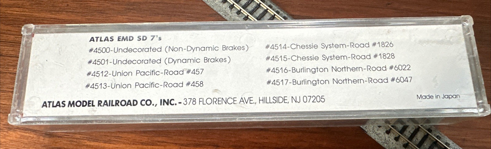 Atlas N Scale #4512 SD-7 Locomotive Union Pacific #457 Tested NOS NY