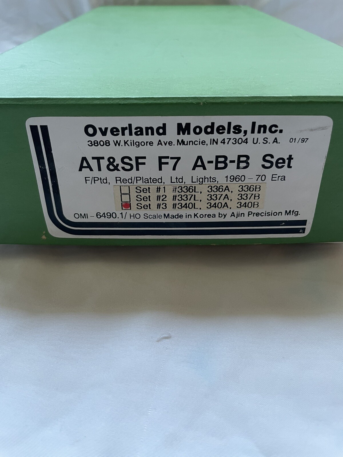 HO Brass Model-OMI 6490.1 AT&SF Santa Fe F7 A-B-B Set #3 # 340 A-B-L-F/P Mint