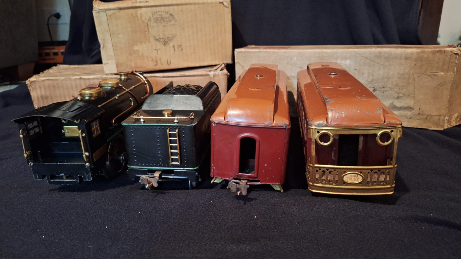 Prewar Lionel Standard Gauge Outfit # 362 384 384t 309 312 Wine w/ Some OBs 1931