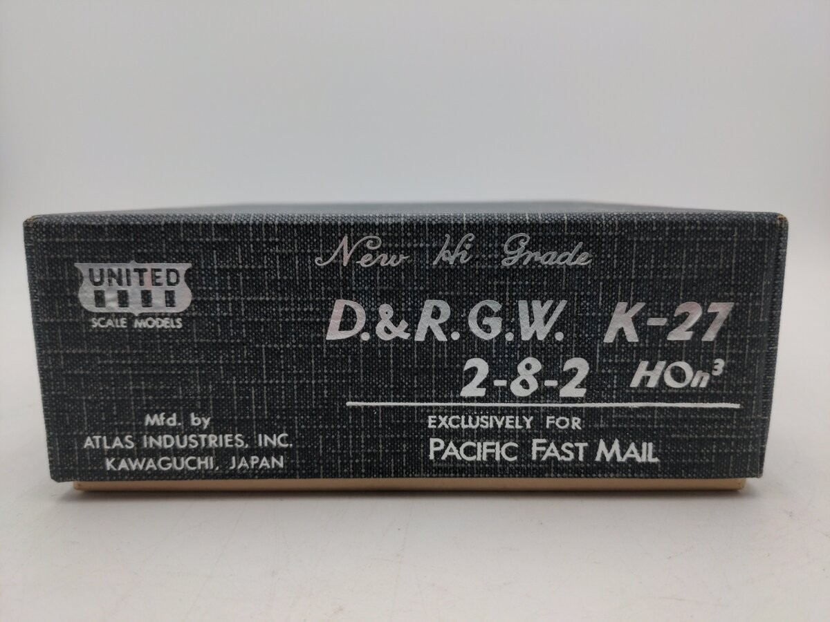 PFM K-27 HOn3 D&RGW 2-8-2 Steam Locomotive w/ Tender -Unpainted EX/Box