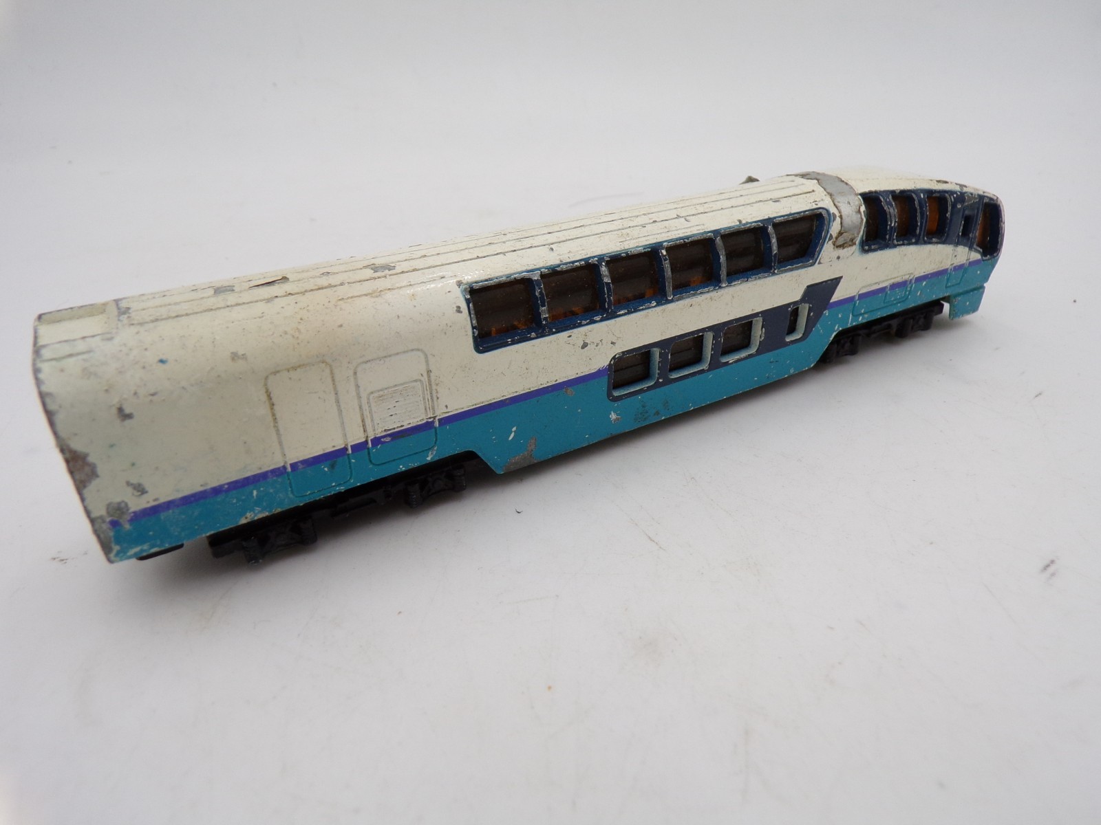 80’s Nishiki Japan Diecast 1/130 scale Train White and Blue AS IS