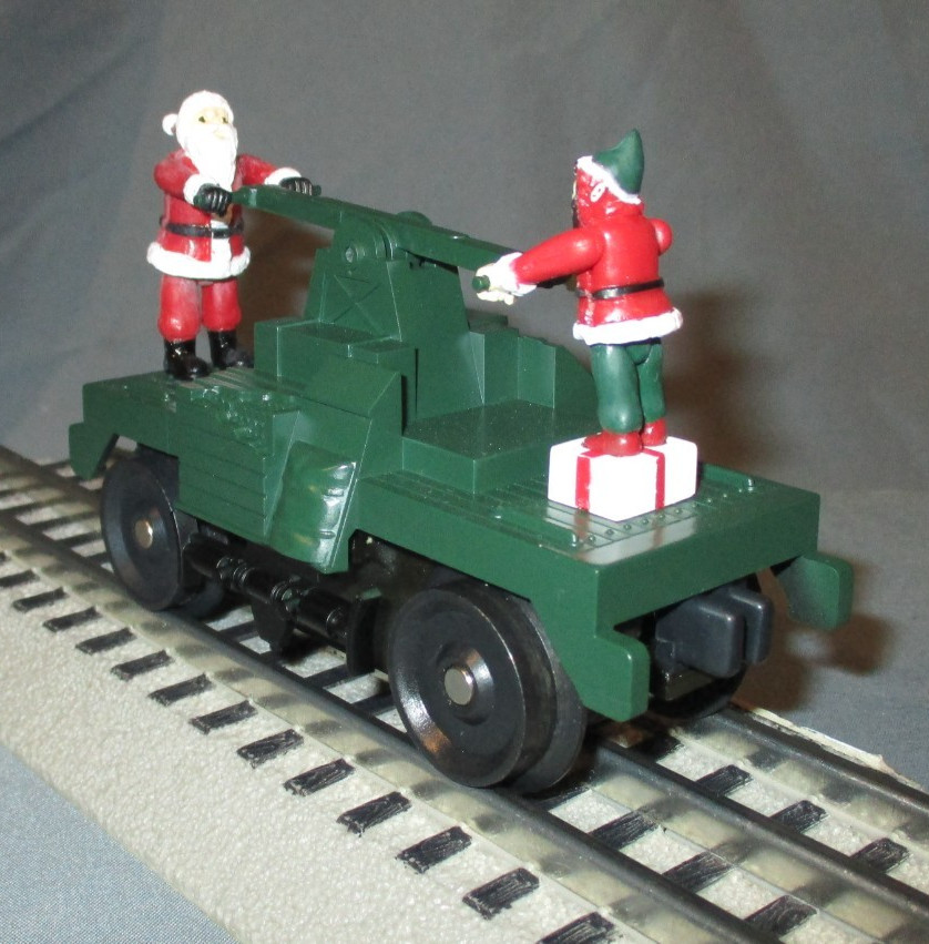 MTH 30-2511 Christmas Santa & Elf Green Bump-N-Go Hand Car O/027 ga. wks/ Lionel