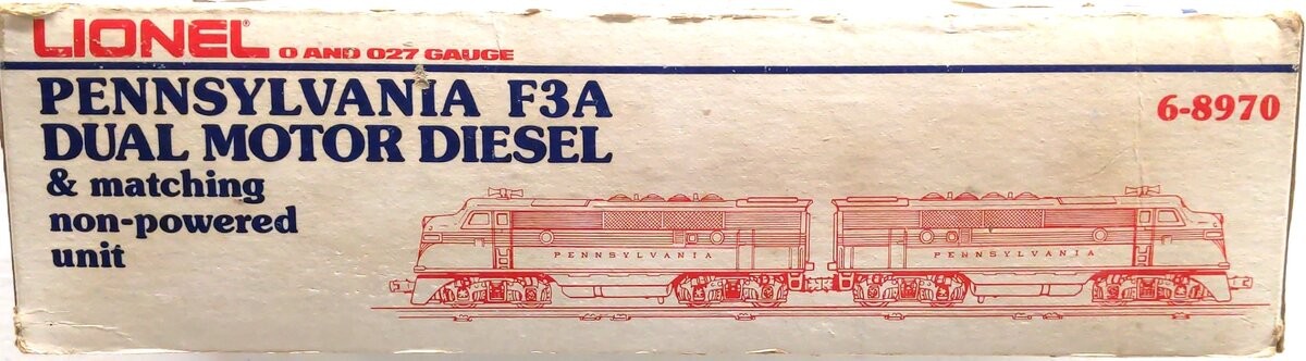 Lionel 6-8970 O Gauge Pennsylvania F3 Tuscan AA Diesel Locomotive Set/Box