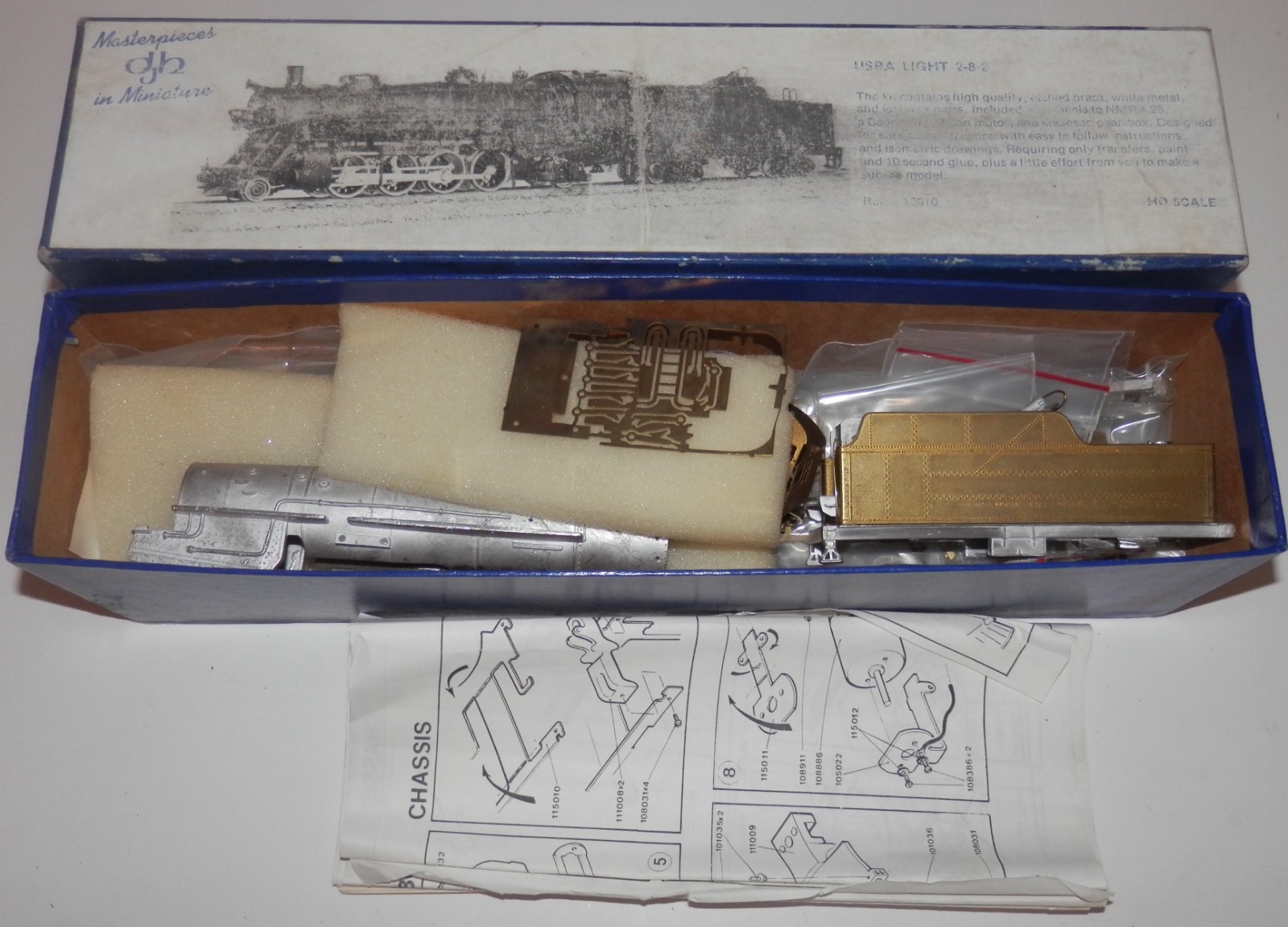 Vintage DJH HO Scale USRA Light 2-8-2 Kit Brass/Metal Kit #13010