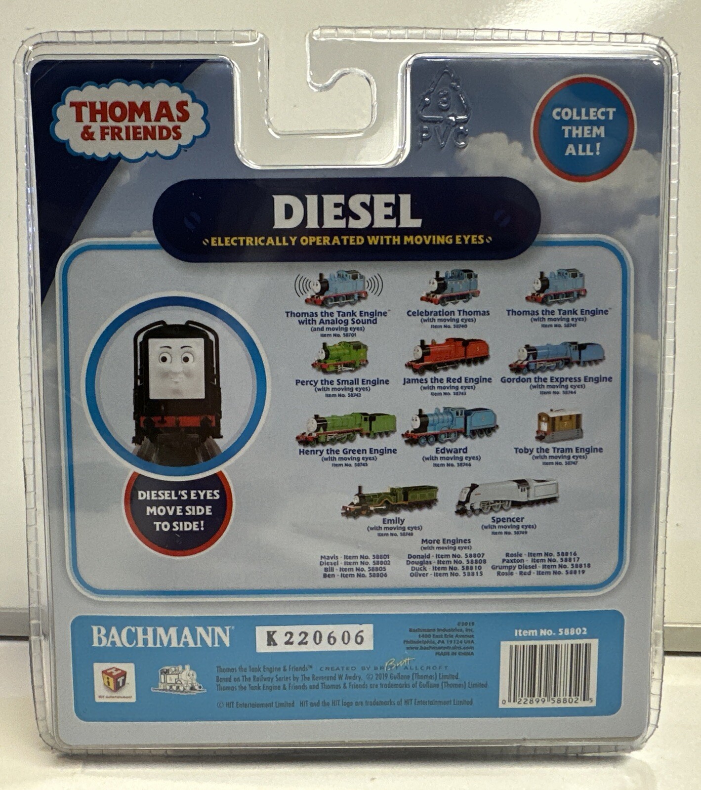 Bachmann HO Scale Thomas & Friends Diesel Engine W/ Moving Eyes #58802