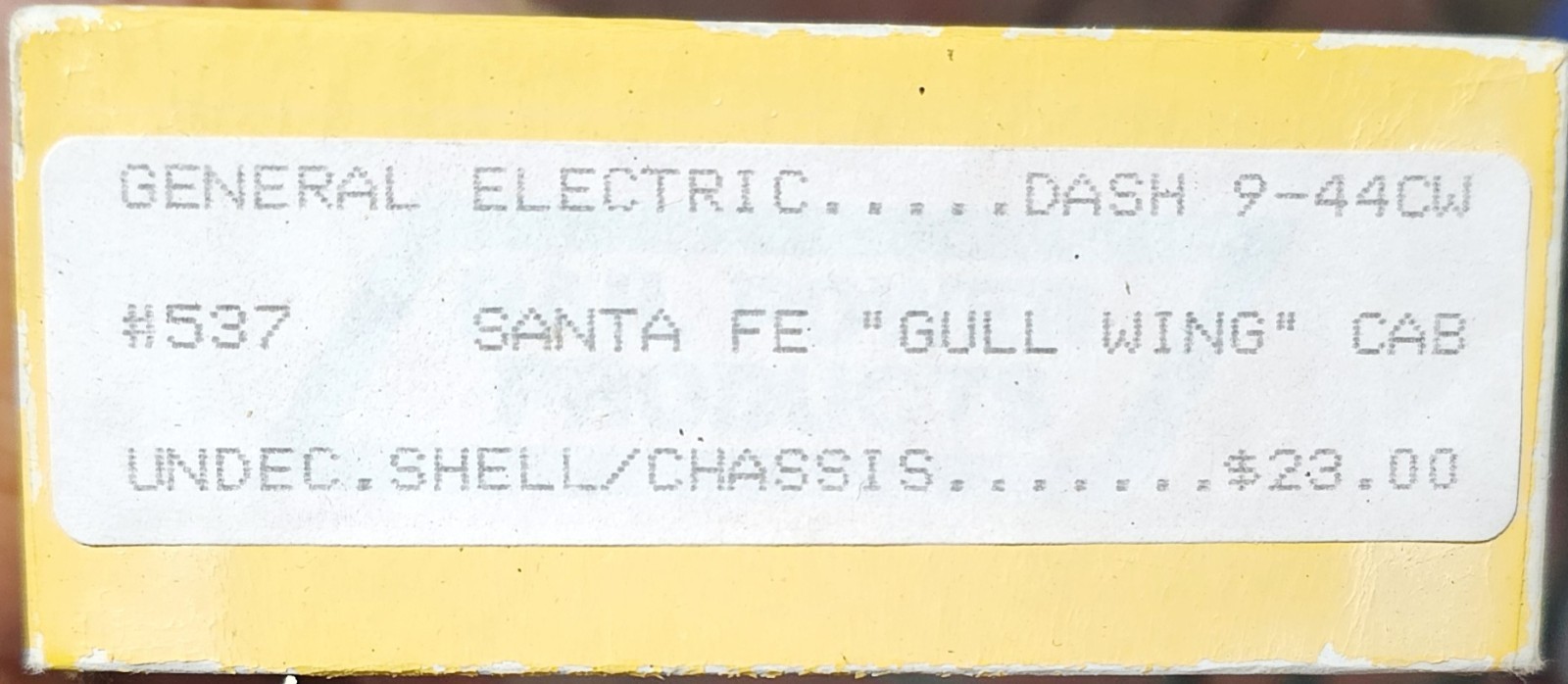 Rail Power Products HO Scale Dash 9-44CW Santa Fe Gull Wing Cab Shell And…