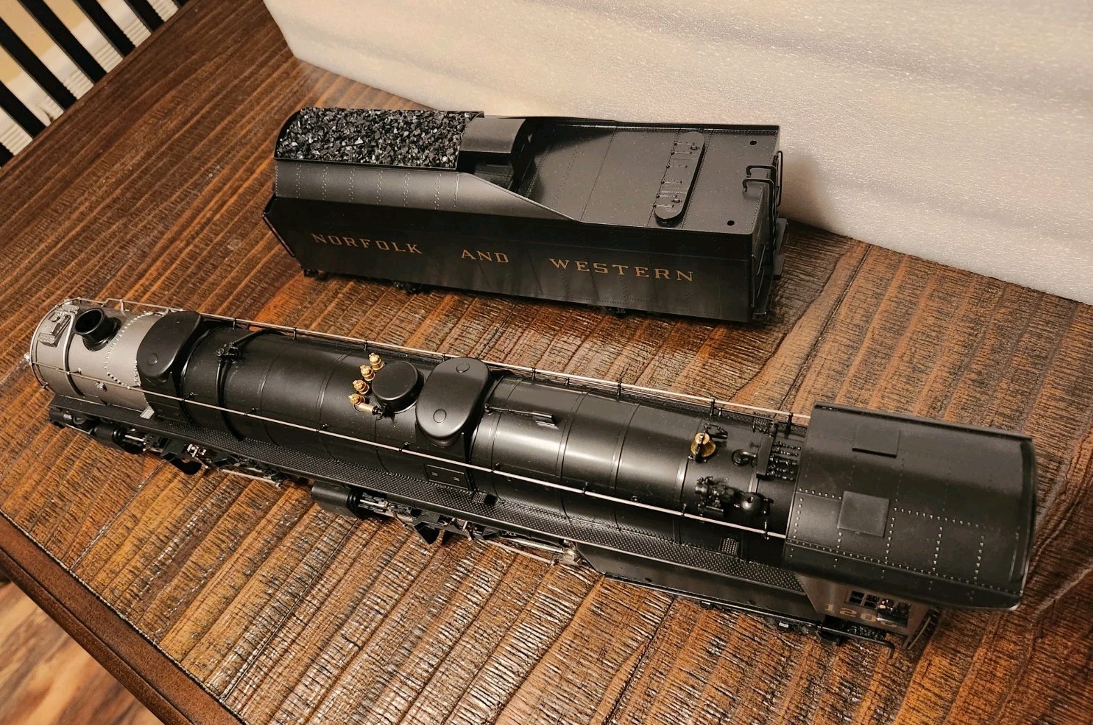 Vintage O-Gauge Brass 1200 Norfolk And Western Steam Locomotive & Tender RARE!!
