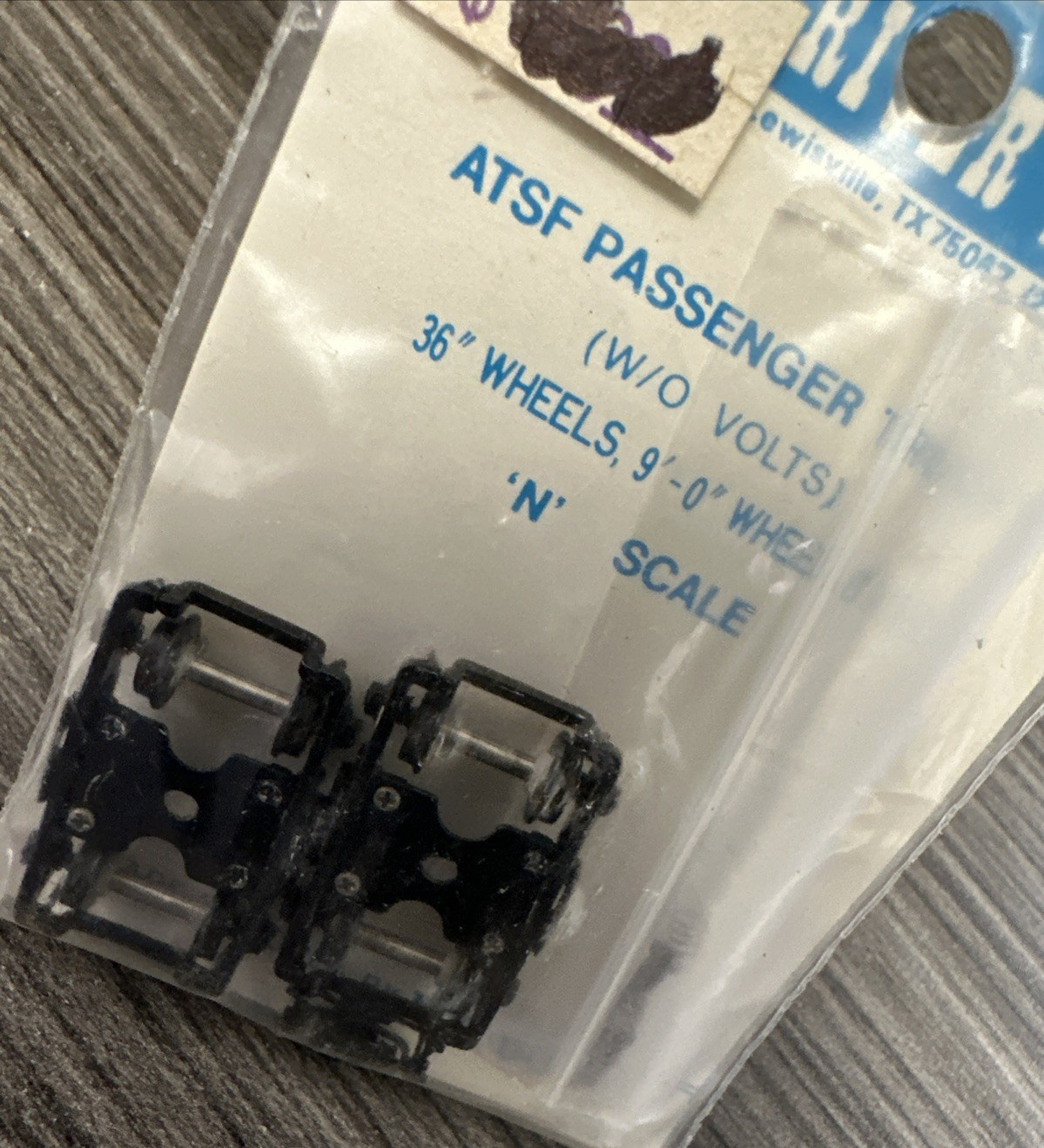Pecos River Brass N Scale ATSF/Santa Fe Passenger Trucks (w/o Volts) 36″ Wheels