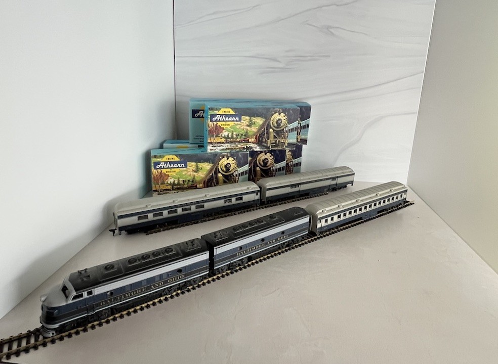 Vintage HO Athearn B&O F7A F7B Passenger Set w/ Cars Blue Box COMPLETE CONSIST
