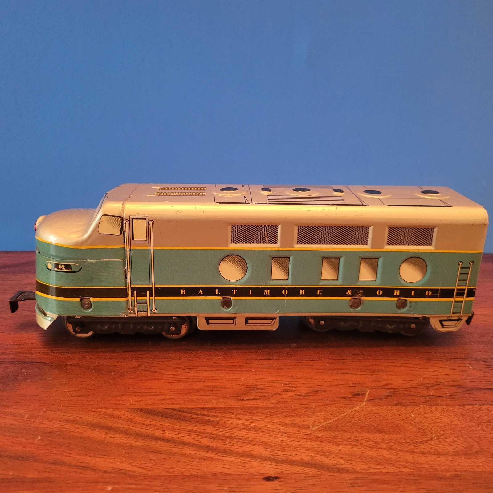 Marx O Gauge 9554 Tin Baltimore & Ohio AA Diesel Locomotive Freight Set