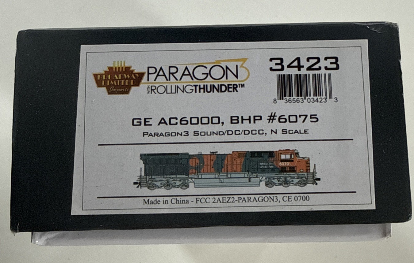 Broadway Limited Paragon With Rolling Thunder 3423 GE AC 6000, BHP #6075