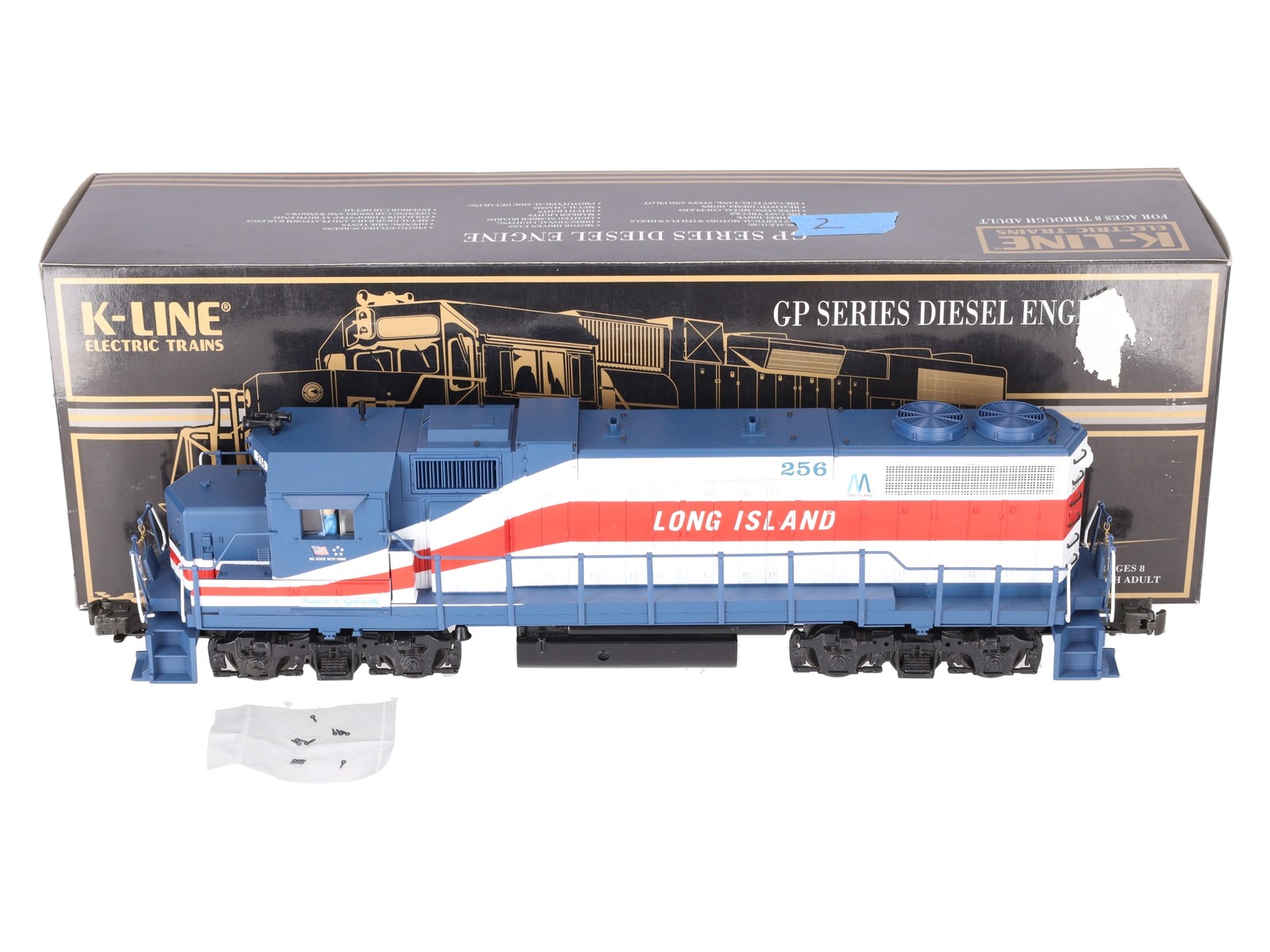 K-Line K2439-0256 O Long Island RR GP38-2 Diesel Locomotive #256 LN/Box