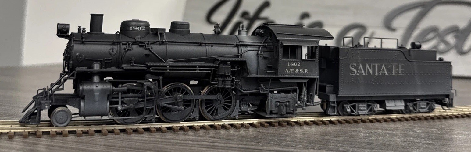 Balboa Scale Models HO Brass Prairie AT&SF 2-6-2 #1802 – Custom Painted & Used!