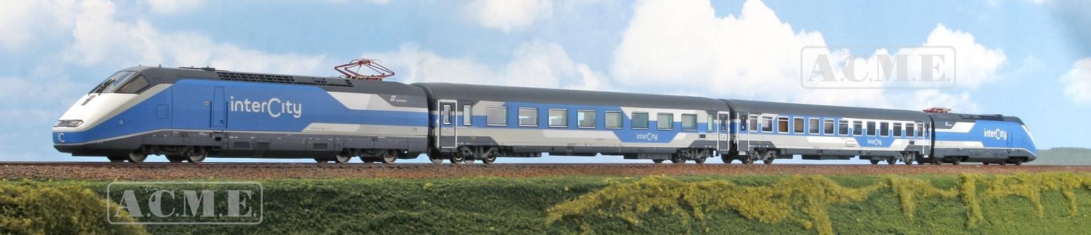 Acme 70116 Scale Ho Set Intercity Trenitalia: Two Locomotives E414 & Two Coaches