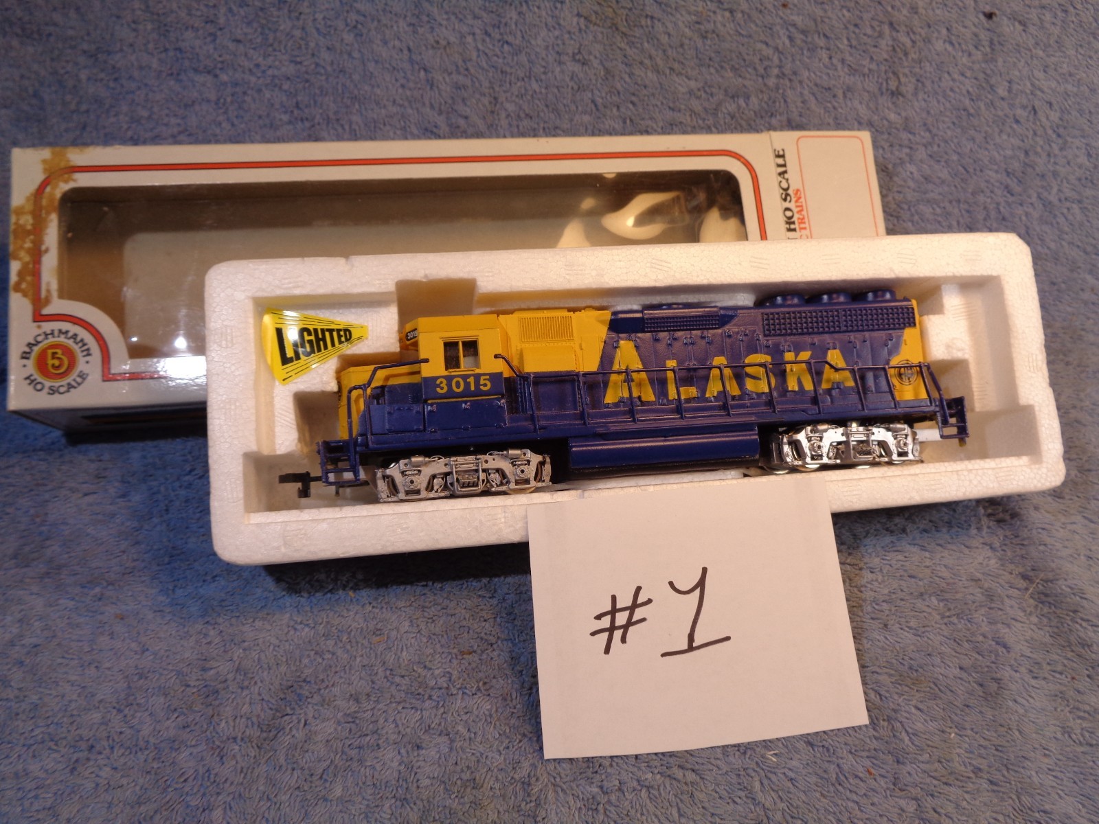 Vtg ALASKA RR ARR BACHMANN HO Model Train # 3015 Locomotive Lot Blue & Yellow