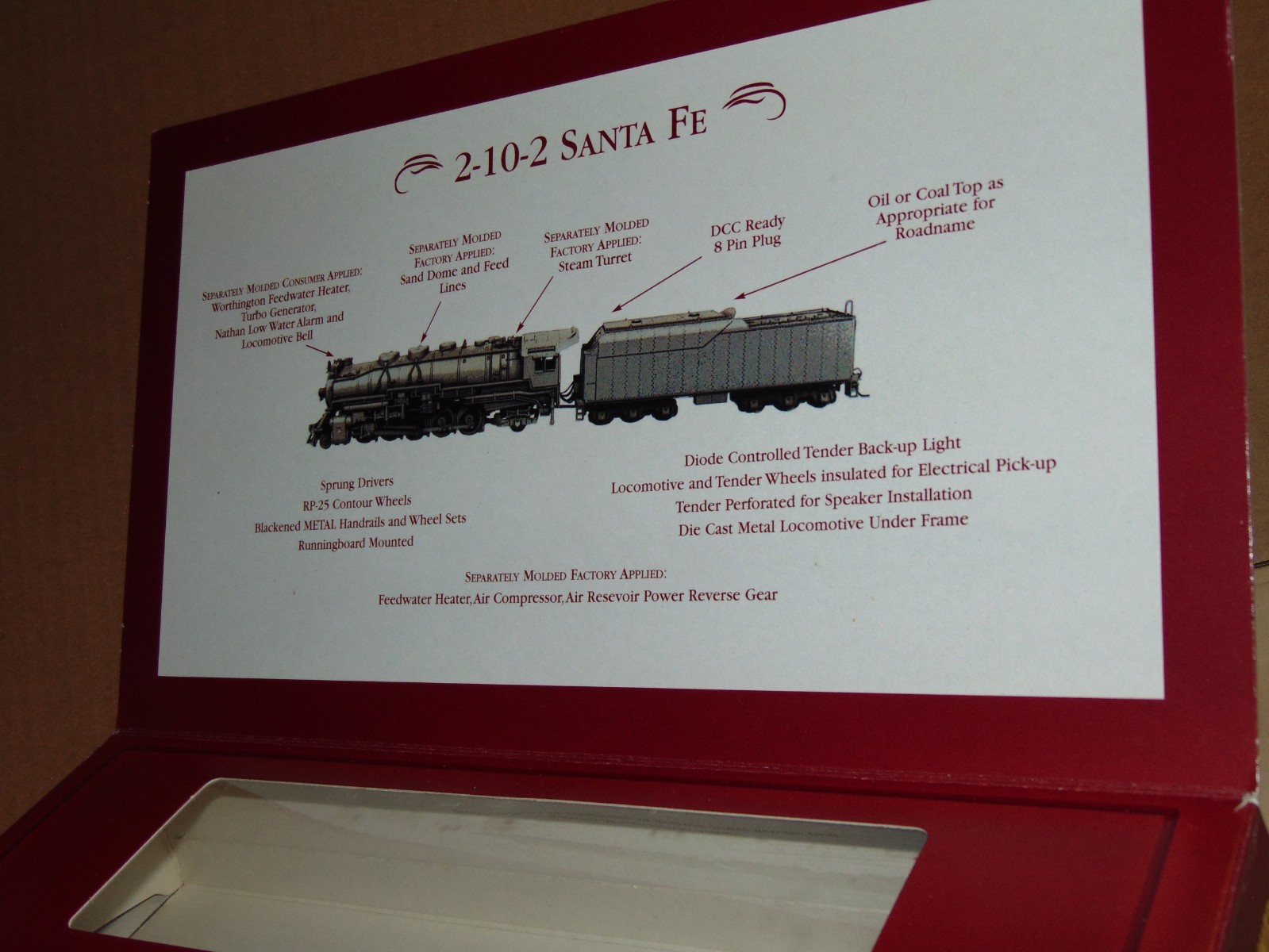 IHC PREMIER GOLD HO 23412 UNION PACIFIC 2-10-2 STEAM ENGINE + BOX