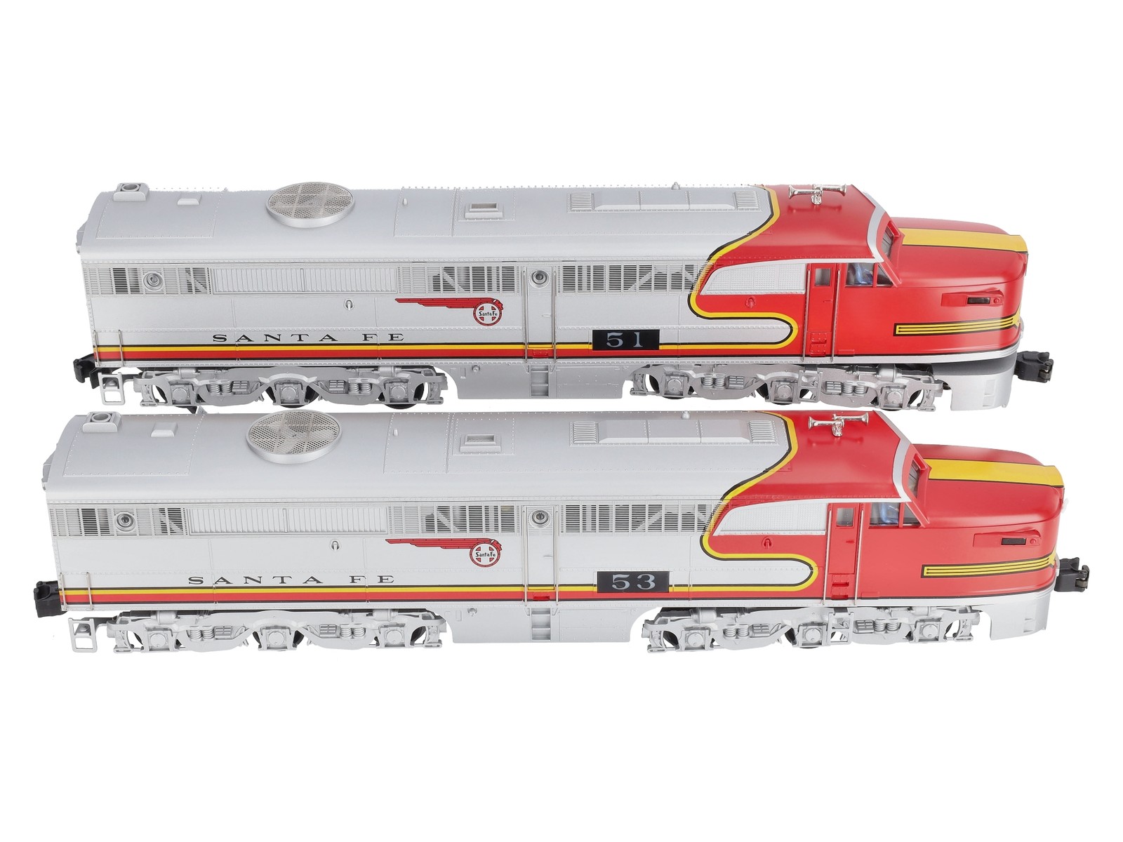 MTH 20-2024-0 O Santa Fe Alco PA AA 3 Rail Horn Diesel Engine Set w/PS1 #51/53