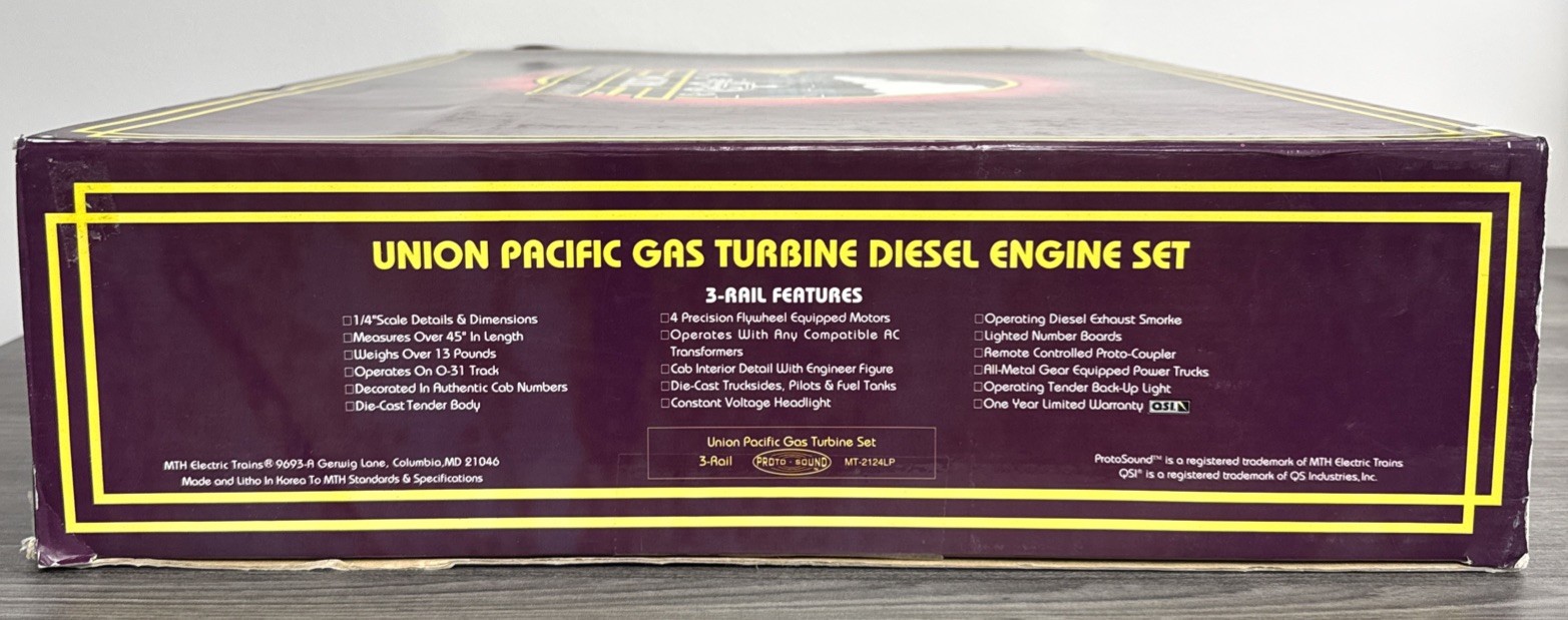 MTH #MT-2124LP O Scale Union Pacific Gas Turbine Diesel Engine Set – PS1 Used