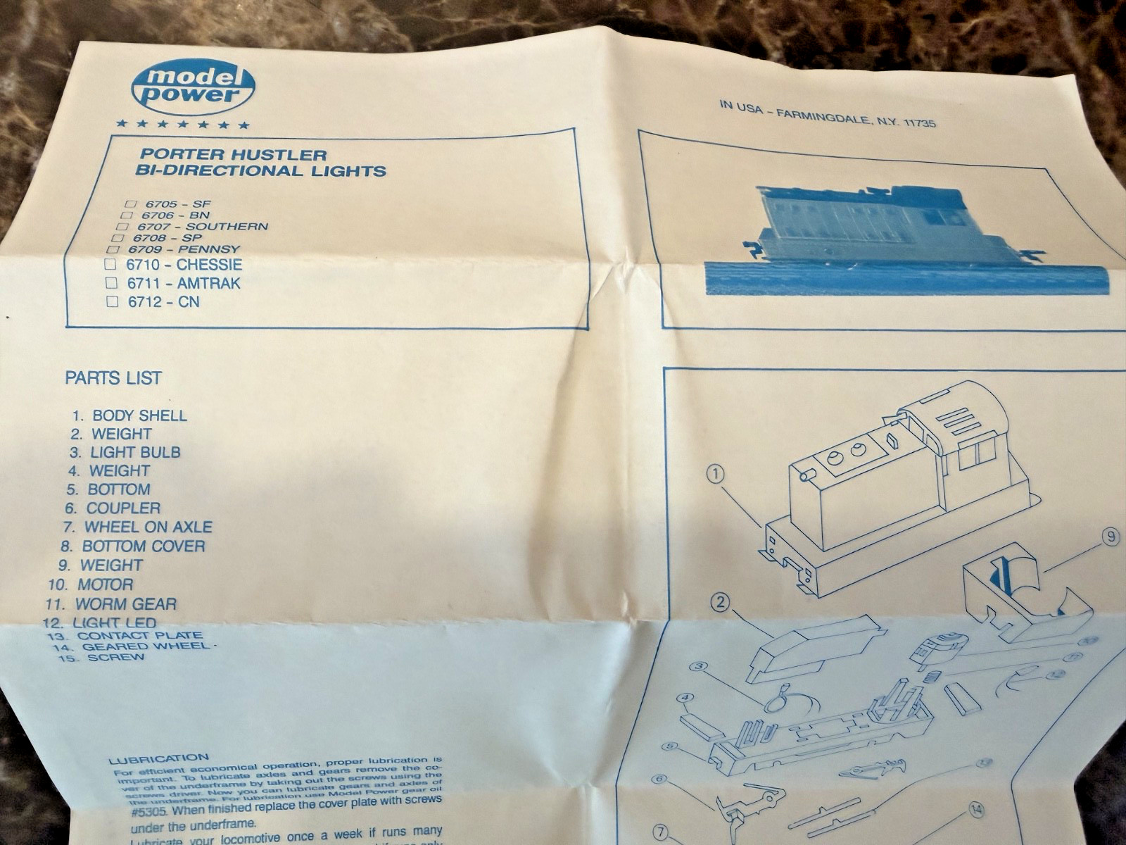 HO Scale Model Power 6709 Pennsylvania Porter Hustler Engine