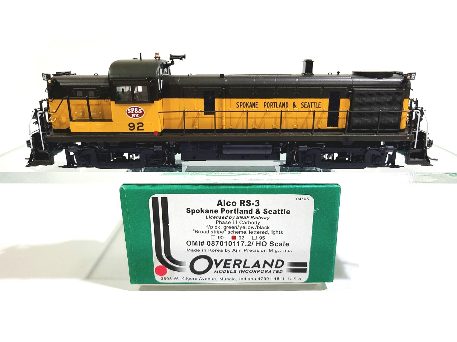 Overland OMI SP&S Alco RS-3 Spokane Portland Seattle HO Brass Model #087010117.2