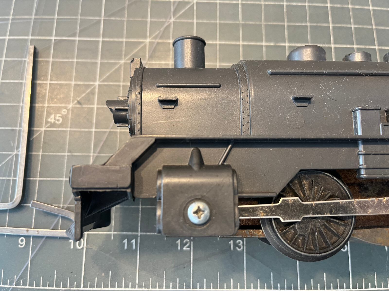 Marx O Train SCARCE GUNMETAL GRAY Clockwork Windup Locomotive Engine RUNS Lot J
