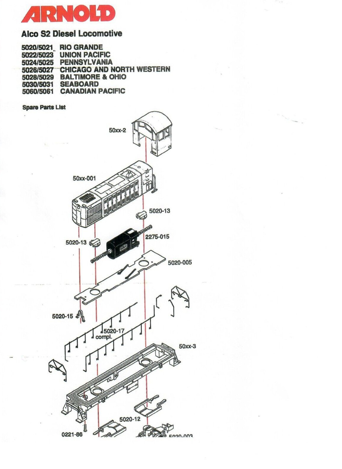N 9mm Arnold 5072 Alco S-2 Diesel locomotive Erie Lackawanna #541 (Tested)