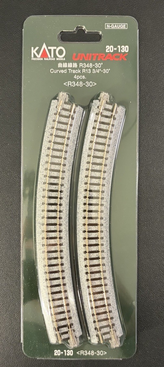 N Scale KATO Curved Track R13 3/4” – 30, 4pcs 20-130 NIB.