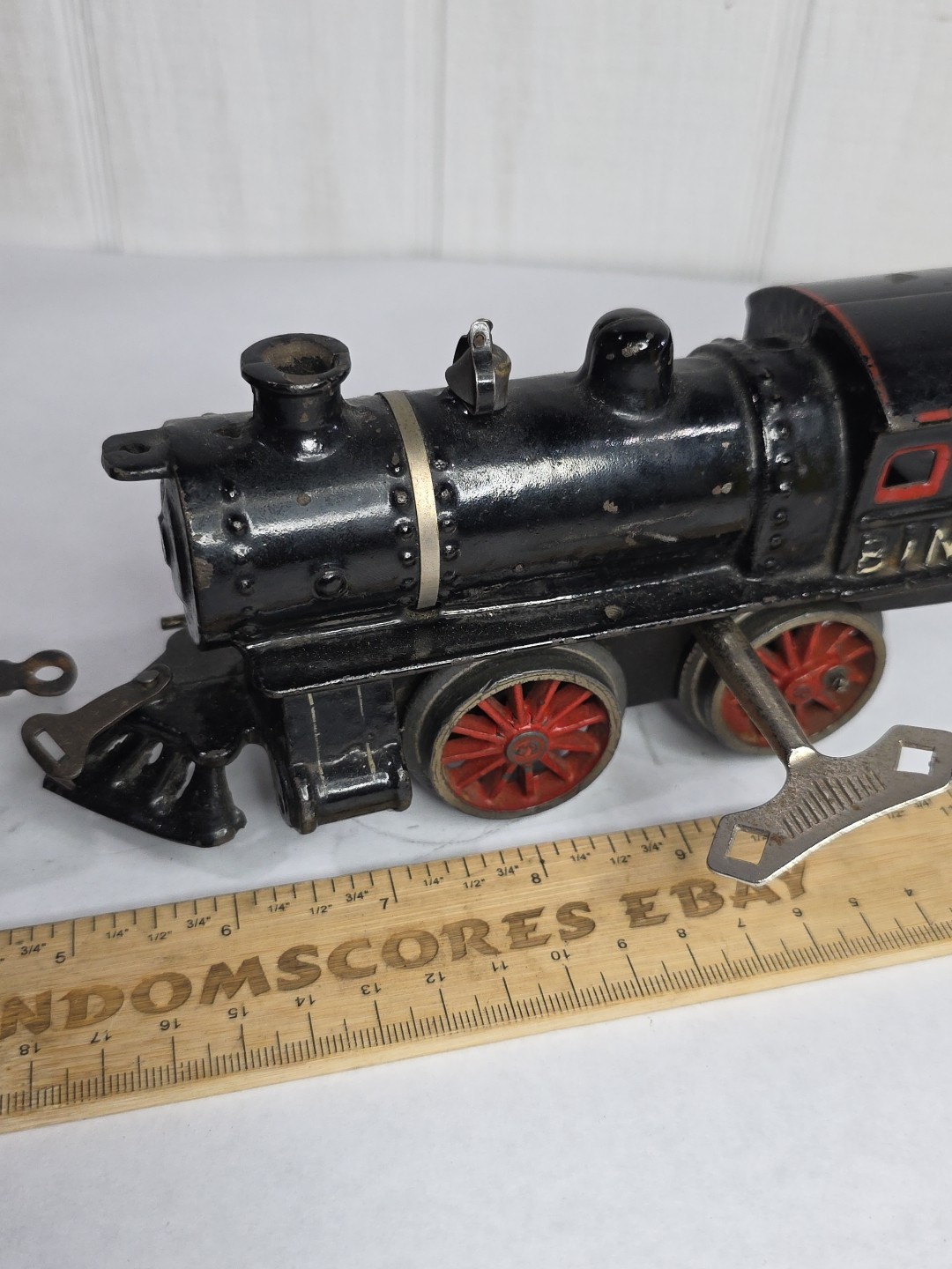 As Is Prewar Bing O Gauge Cast Iron Steam Loco Train Wind Up Tin Litho Tender