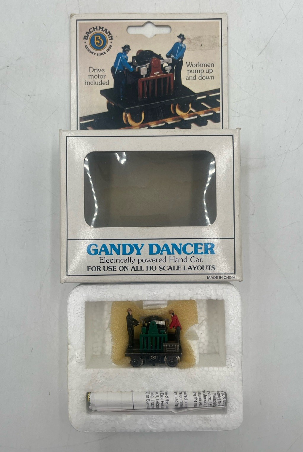 Bachmann #46202 HO Scale Gandy Dancer Powered Handcar NEW IN ORIGINAL BOX