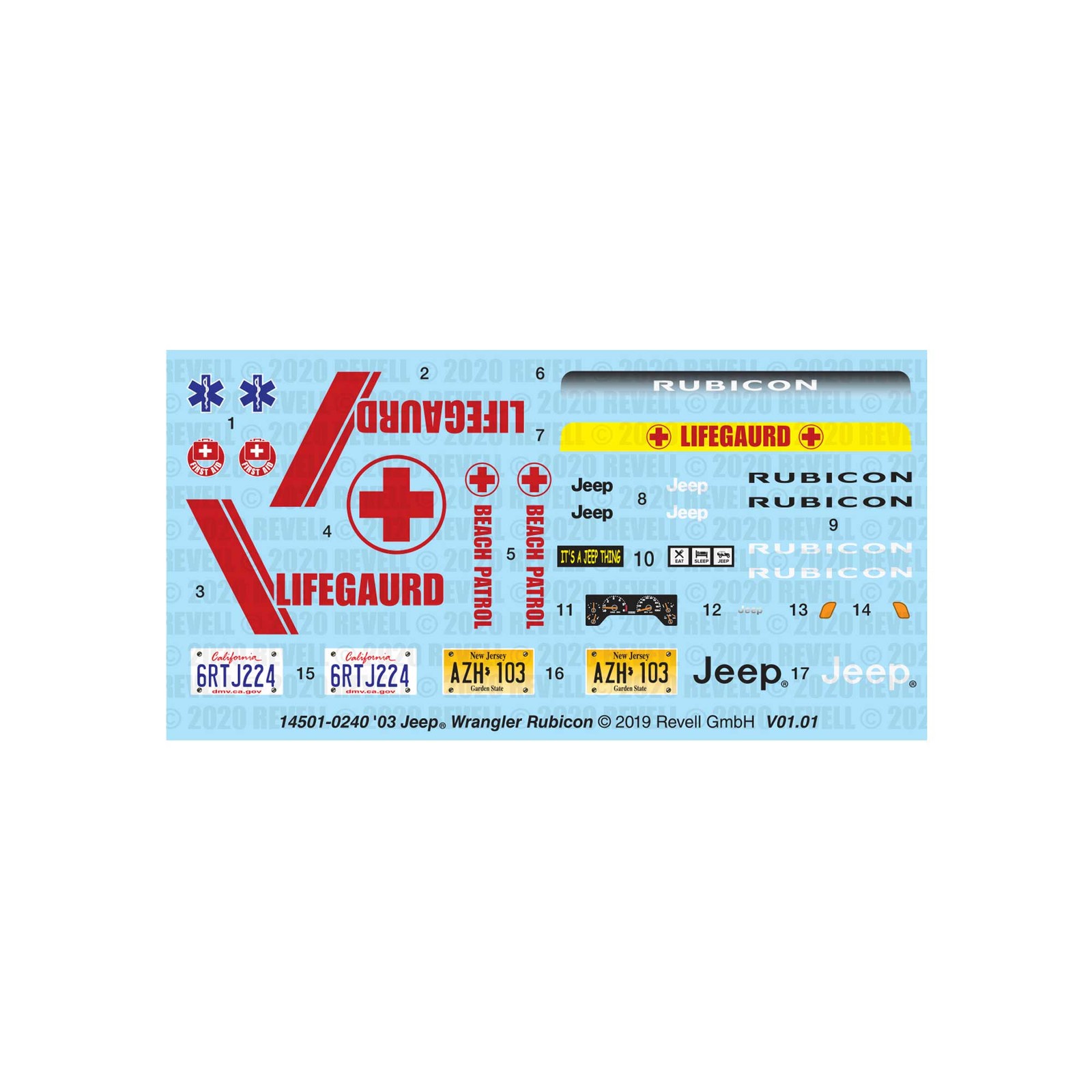 CARRERA REVELL OF AMERICAS INC 1/25 Jeep Wrangler Rubicon RMX854501 Plastics