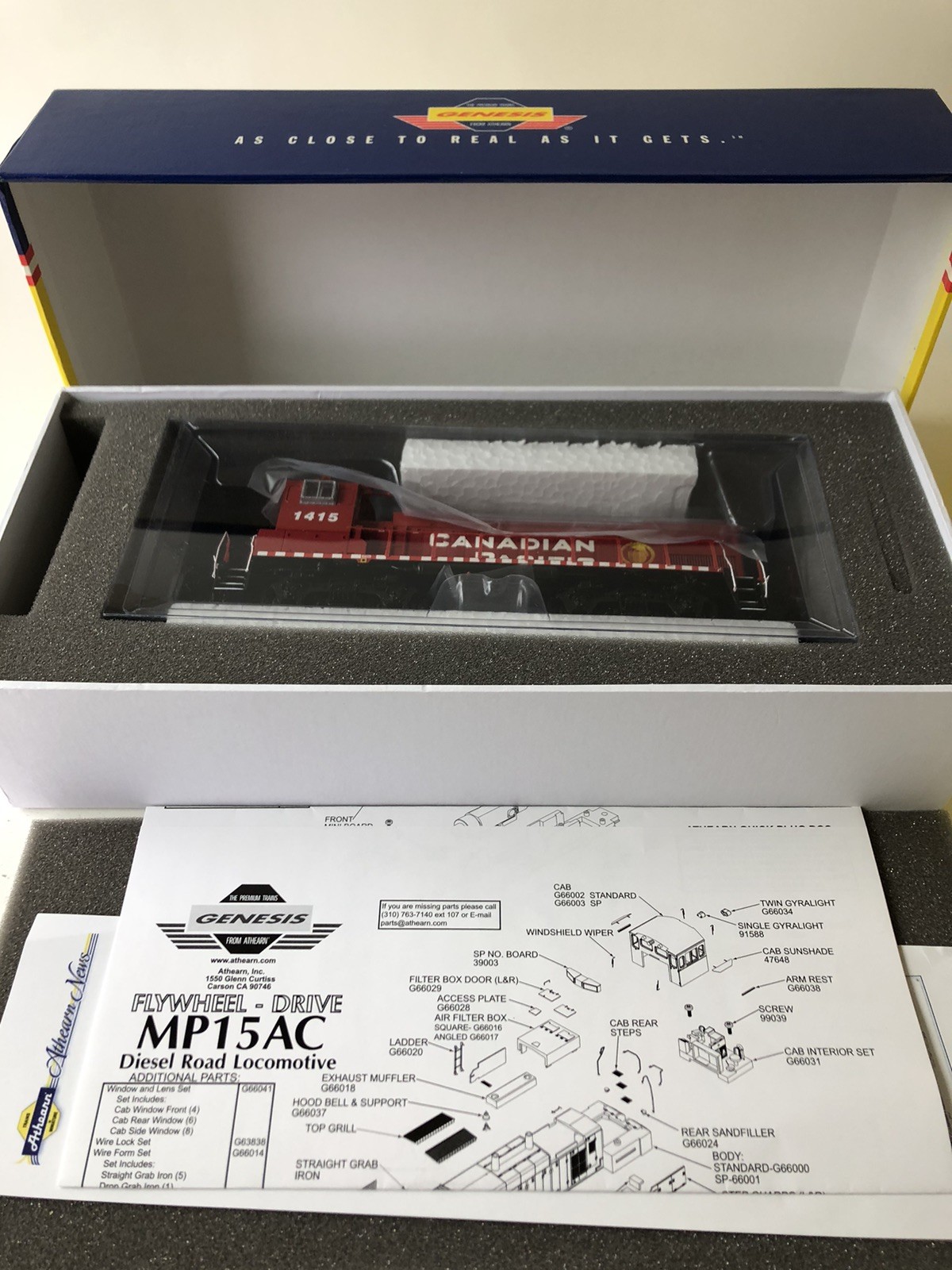 Athearn Genesis G66053 Canadian Pacific MP15-AC Loco Switcher #1415 NIB