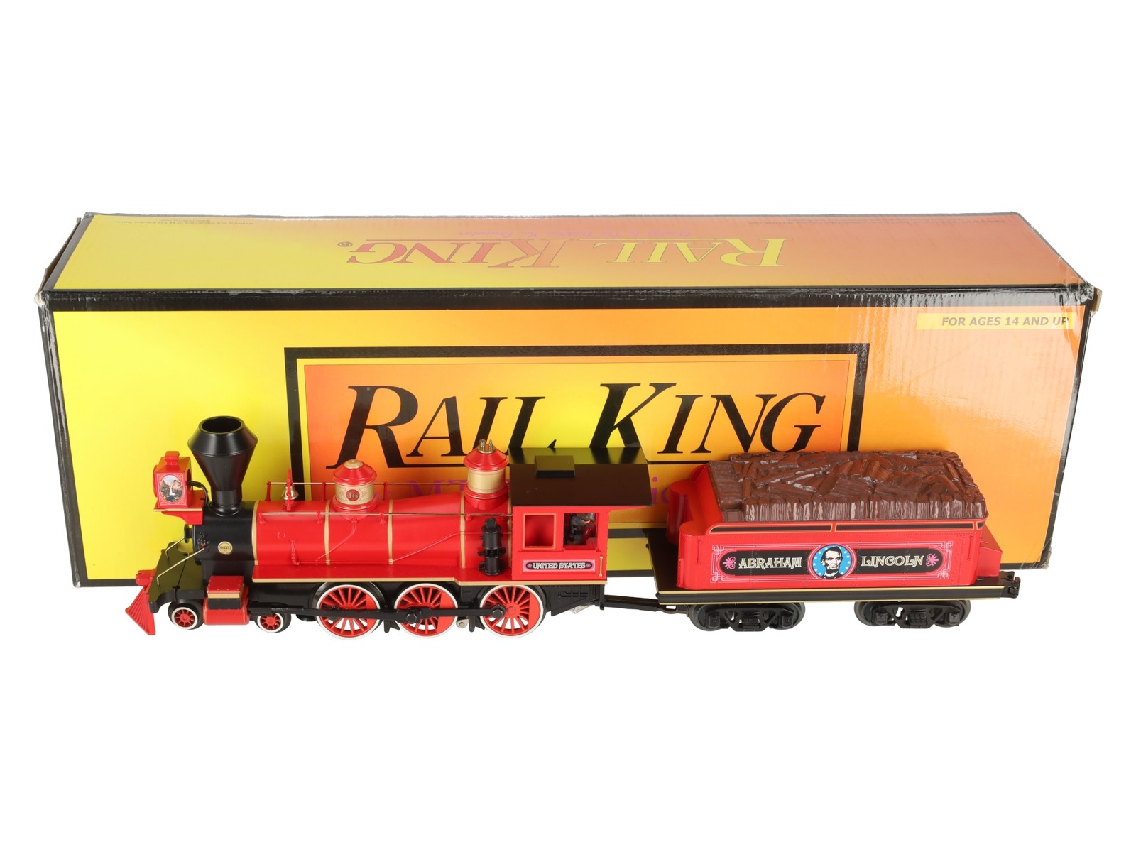 MTH 30-1591-1 O Abraham Lincoln 4-6-0 Ten Wheeler Steam Loco & Tender #16 w/PS3
