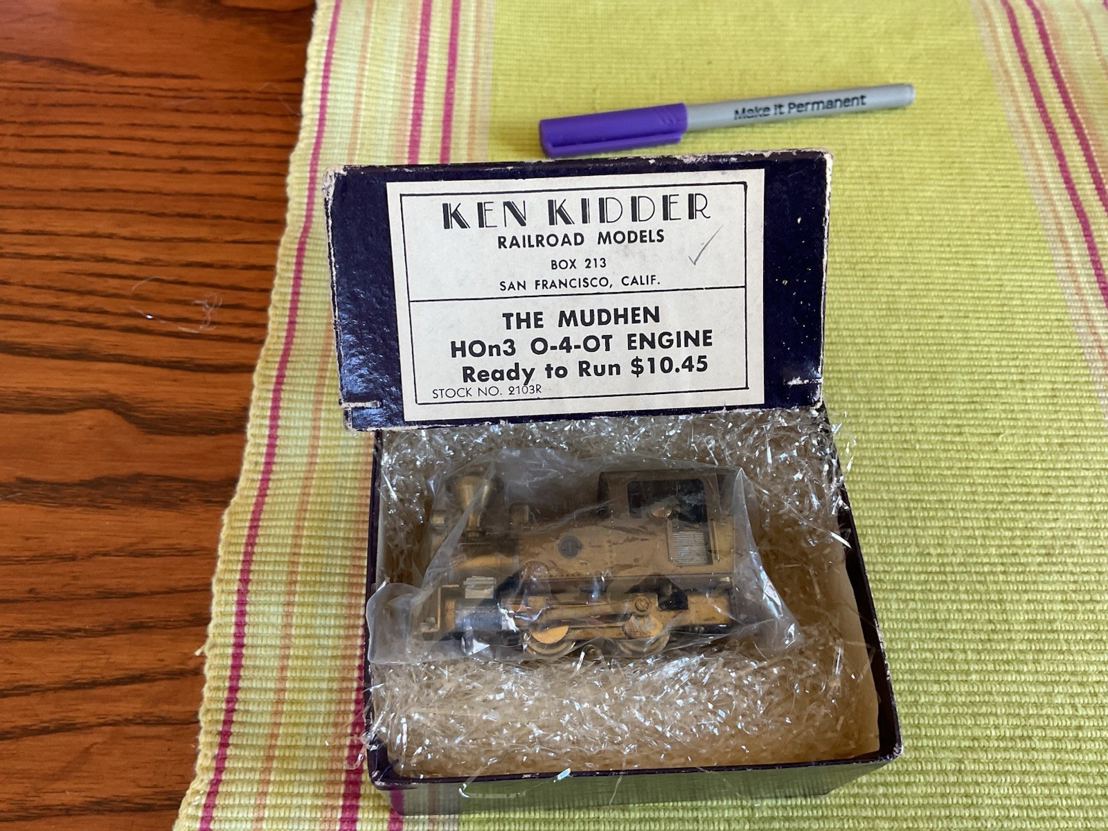 Ken Kidder Railroad Models The MUDHEN HOn3 0-4-T Engine Locomotive BRASS