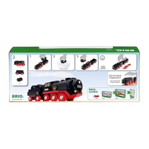 BRIO Battery-Powered Steam Train 33884 for ages 3 and up. [Toy Wooden Toy