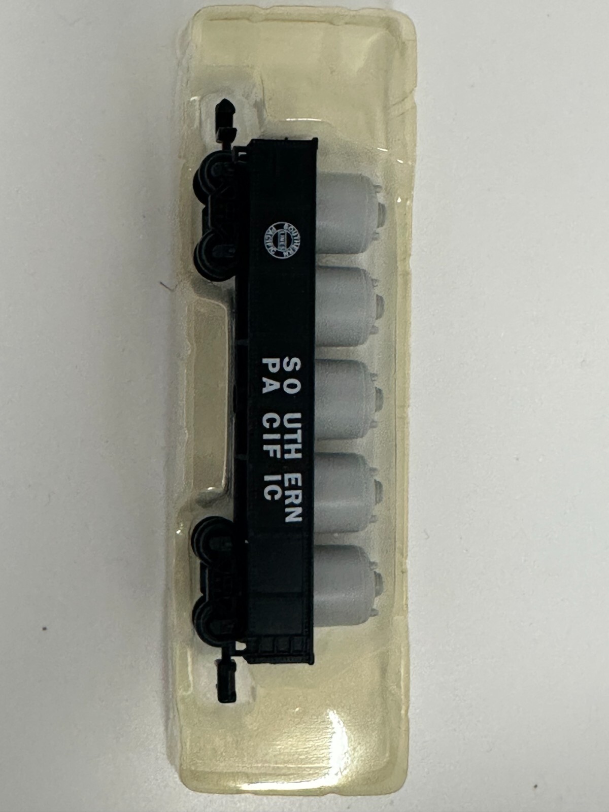 Set of Southern Pacific Railroad Locomotive, Hopper, Piggyback & Canister Cars