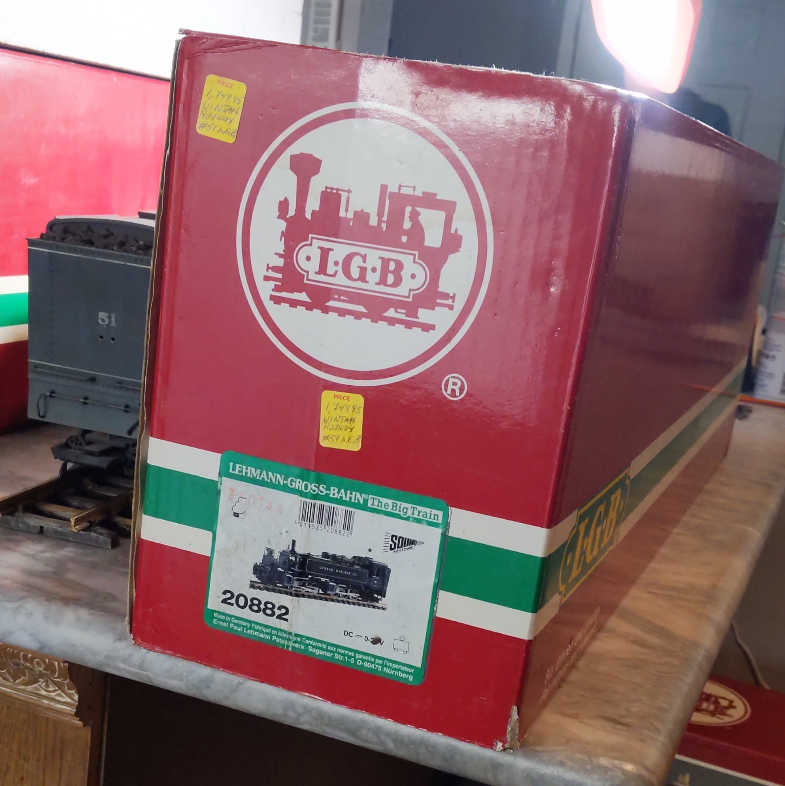 LGB Uintah Railway Co. Steam Locomotive No. 51 2-6-6-2 G Scale Light