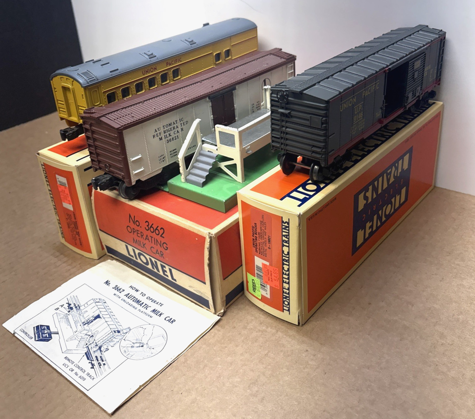 Vintage Lionel O Gauge Electric Trains Union Pacific Vintage Train Car Set