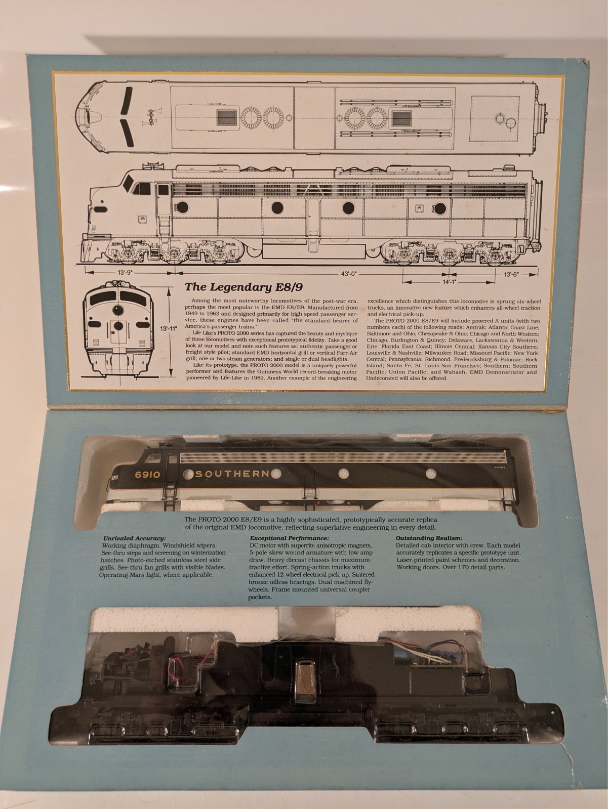 HO EMD E8/E9 SOU Southern #6910 DC NIB NOS # 21011