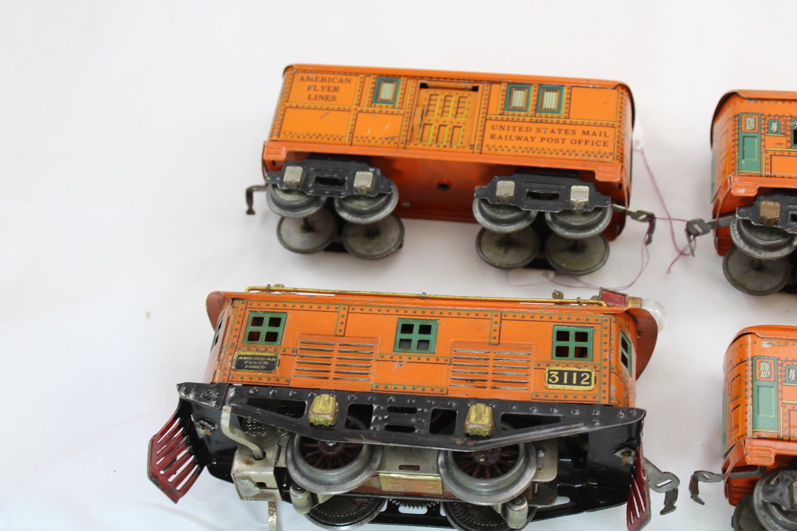 O Gauge – Pre-War American Flyer – Paul Revere Boxcab Set – Orange