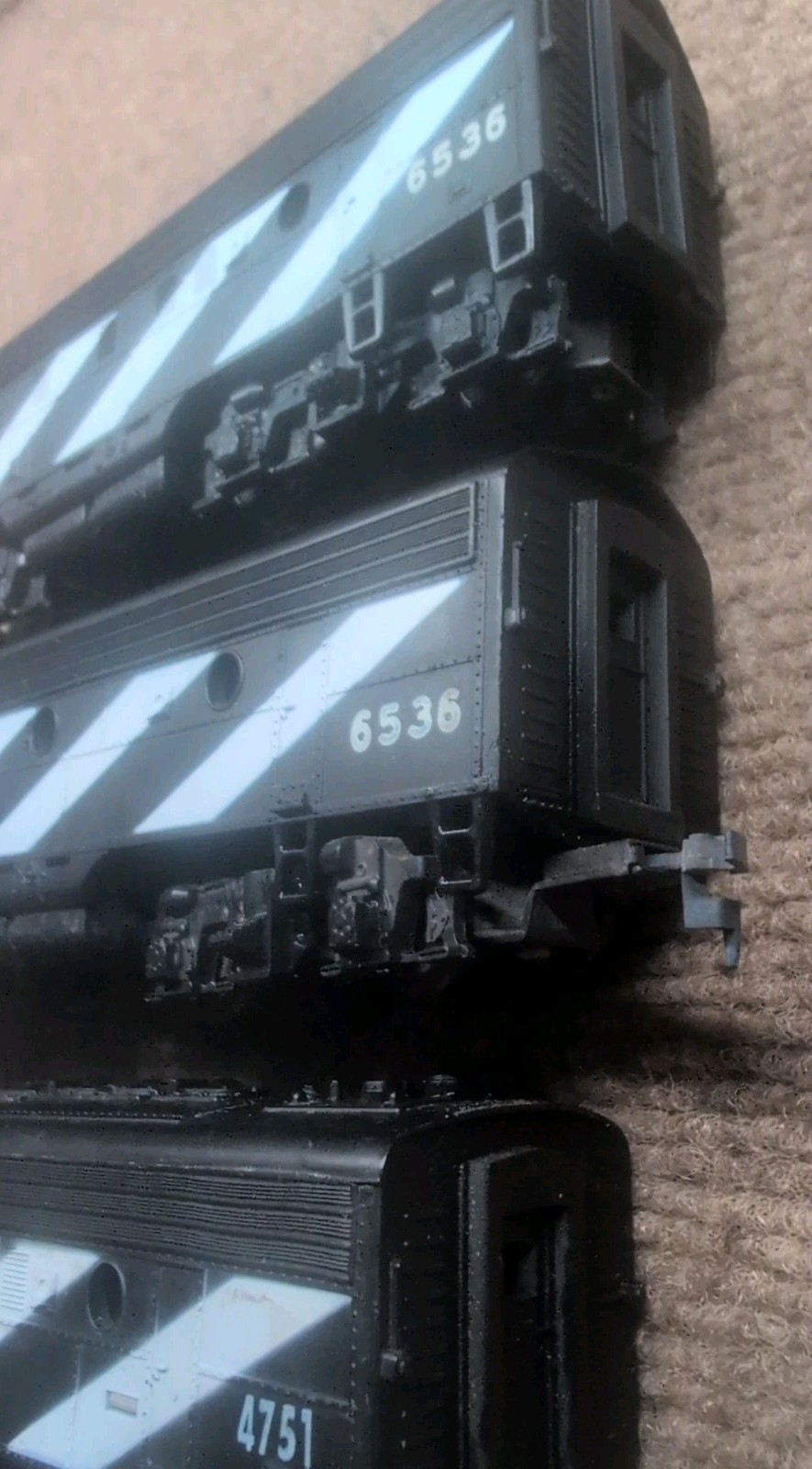 HO AHM Tempo Canadian National #6536ᇛ Zebra F3 Diesel Loco Engine lot of 4