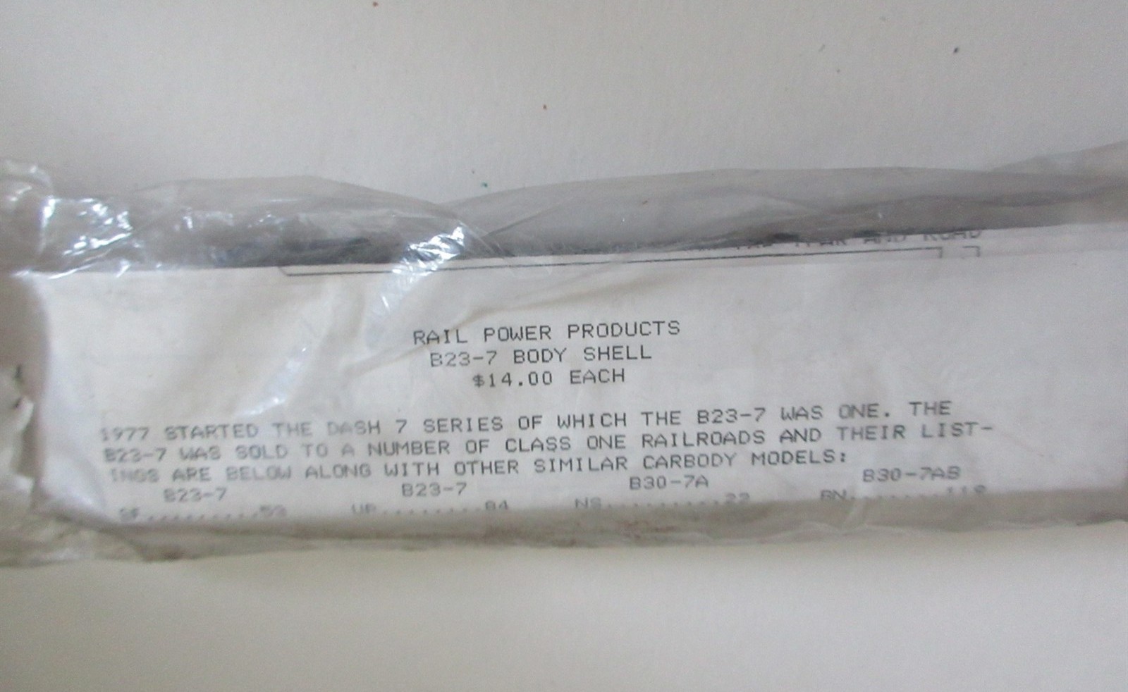 Shell ONLY HO Scale RAIL POWER B23-7