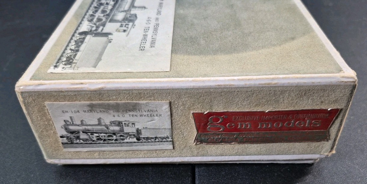 Vintage 1961 GEM MODELS OLYMPIA EH-108 4-6-0 TEN WHEELER in box Excellent Shape