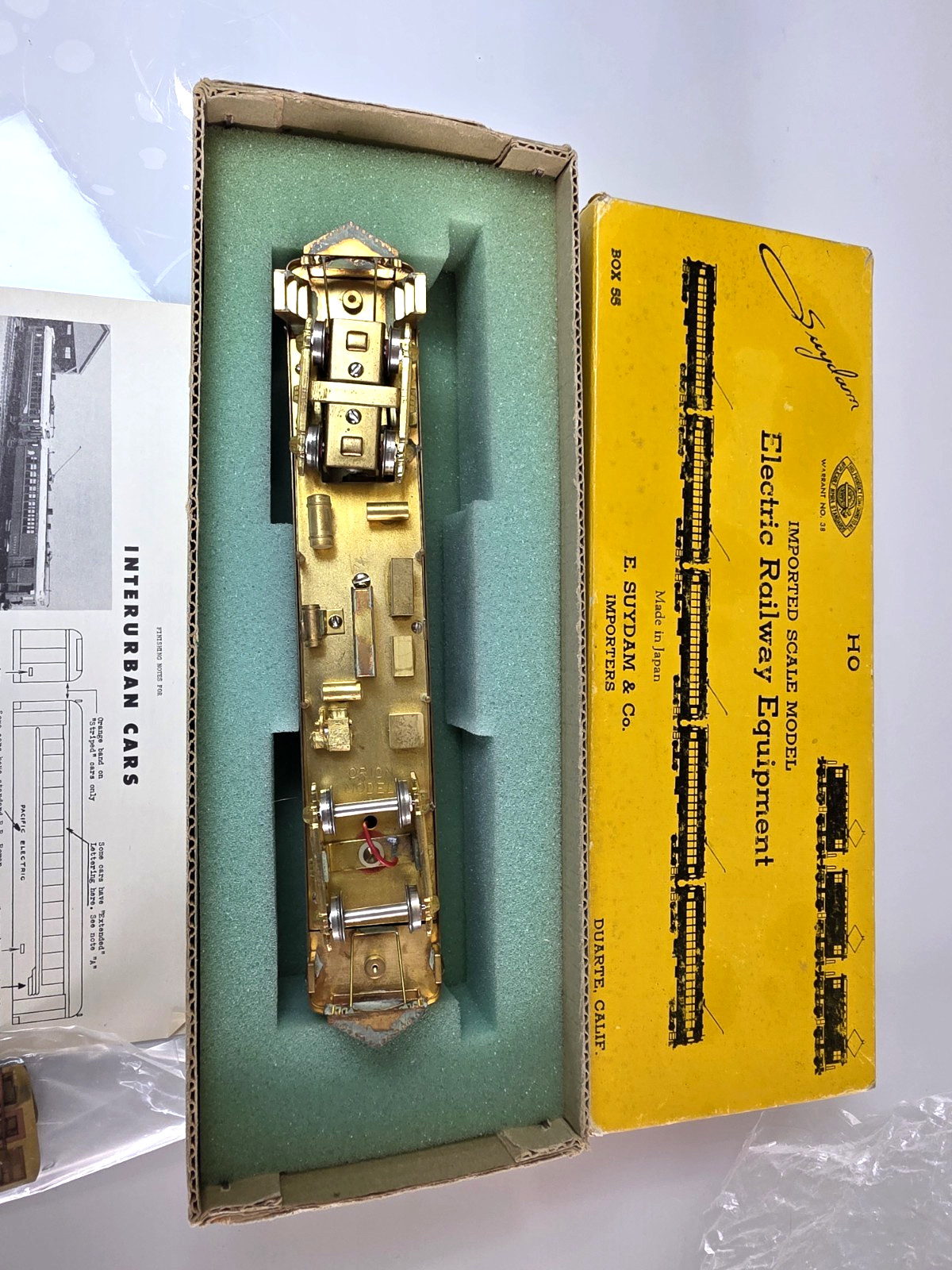 E.Suydam & Co. HO Brass Wood Interurban Coach Combine Powered. Made in JAPAN