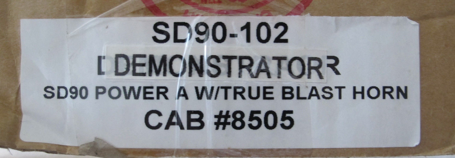 Williams SD90-102 DEMONSTRATOR Cab #8505 w/True Blast Horn