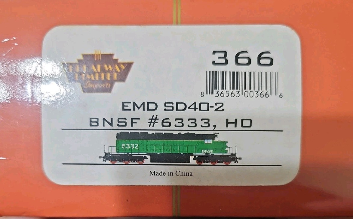 Broadway Limited HO 366 EMD SD40-2 BNSF #6333 Locomotive