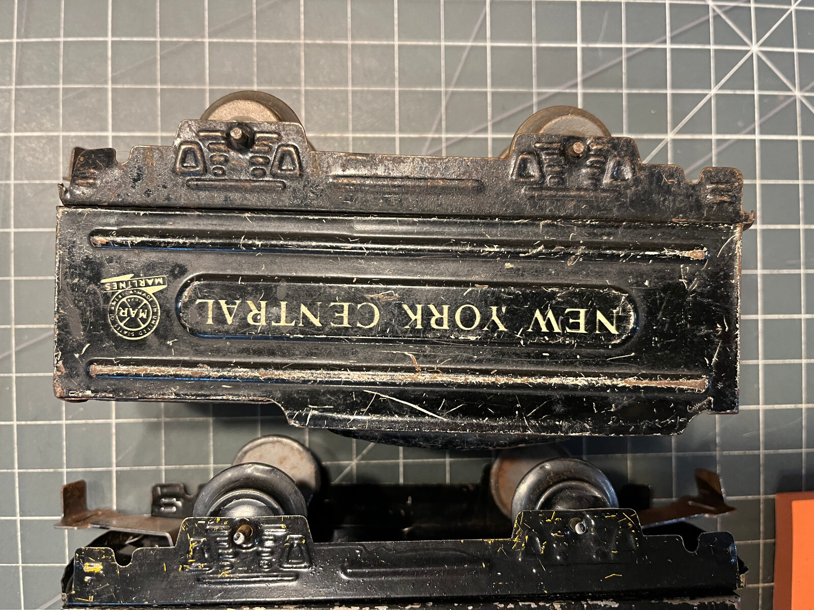 Marx Train THREE (3) MARLINES METAL 951 NYC WEDGE TENDER Tin Litho LOT B