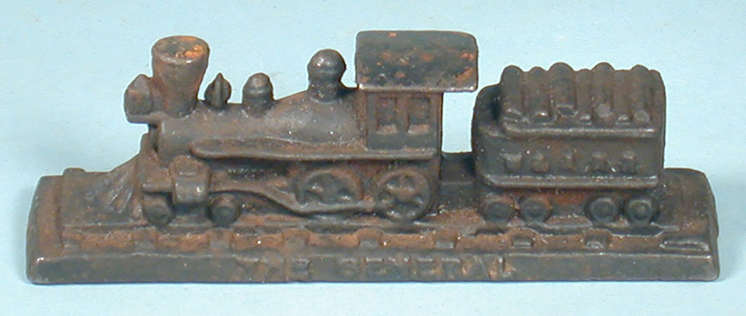 1950s The General Train Paperweight Steam Locomotive Buster Keaton Cast Iron