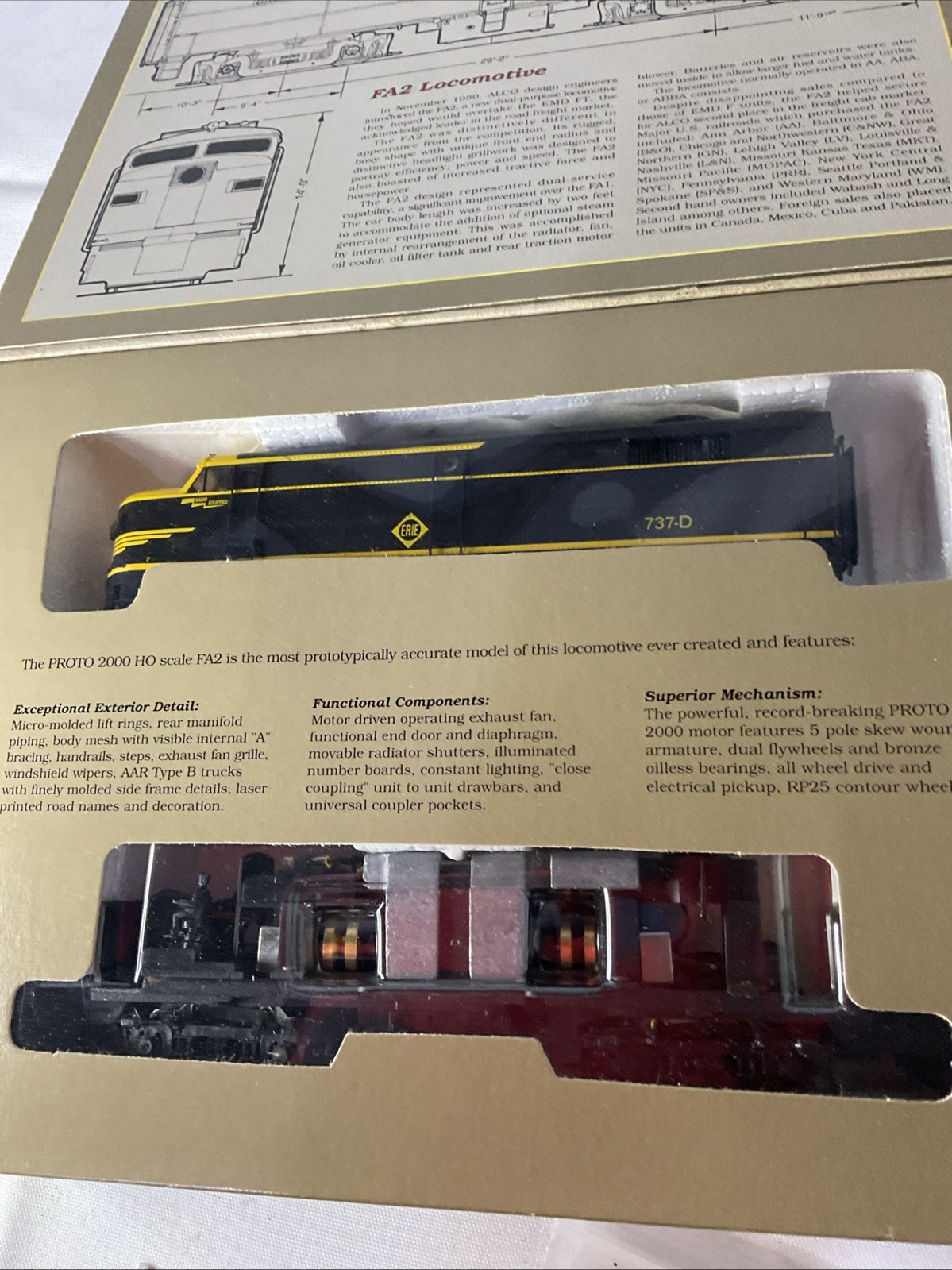 Life-Like Proto 2000 HO Scale Erie FA2 Locomotive Engine 737-D