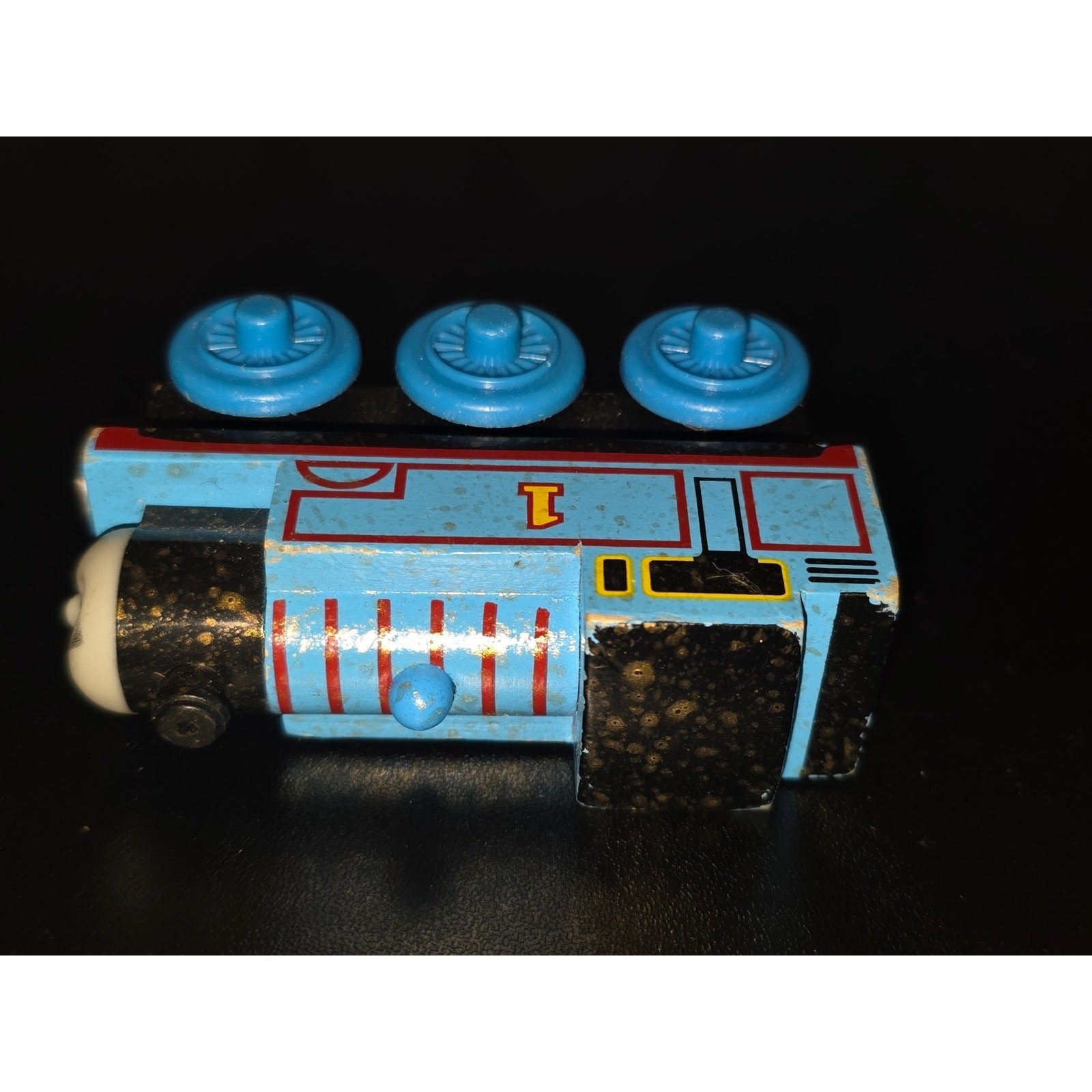 Thomas & Friends Wooden Railway Gold Dust Thomas Tomy 2010 Blue Train No 1